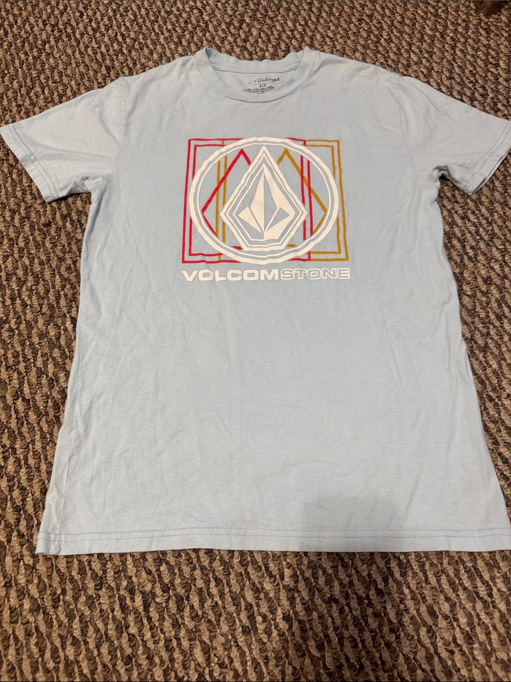 Volcom Light Blue Graphic Short Sleeve Logo Tee